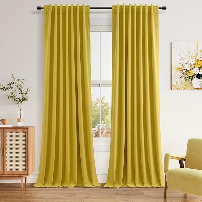 Guken 100% Blackout Curtains 84 Inch Length 2 Panels Set by Guken