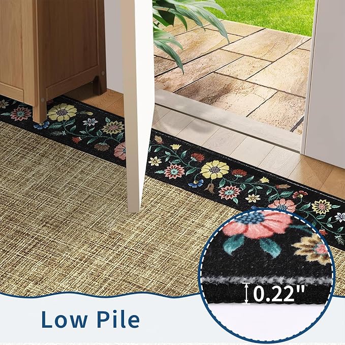 GarveeHome 4x6 Area Rugs for Bedroom Living Room Machine Washable Rugs Floral - Image 5