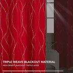 Deconovo Short Blackout Curtains, Christmas Red Curtain, Thermal Insulated - Image 4