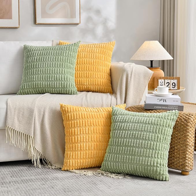 Fancy Homi Set of 4 Spring Boho Decorative Throw Pillow Covers 20x20 Inch - Image 7