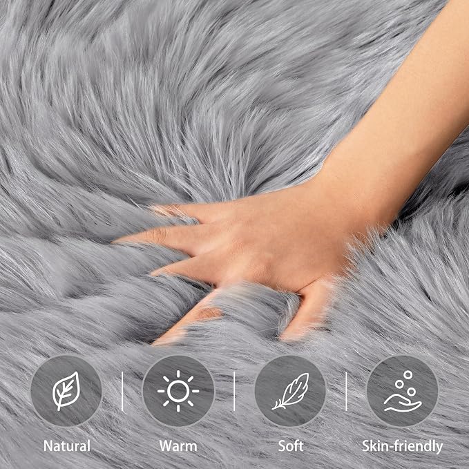Ciicool Fluffy Area Rug, Thick Fuzzy Shag Rug Furry Nursery Rug Plush Indoor - Image 2