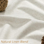 Guken 100% Blackout Cream Linen Curtains 110 Inch Wide by 52 Inch 2 Panels Set - Image 3