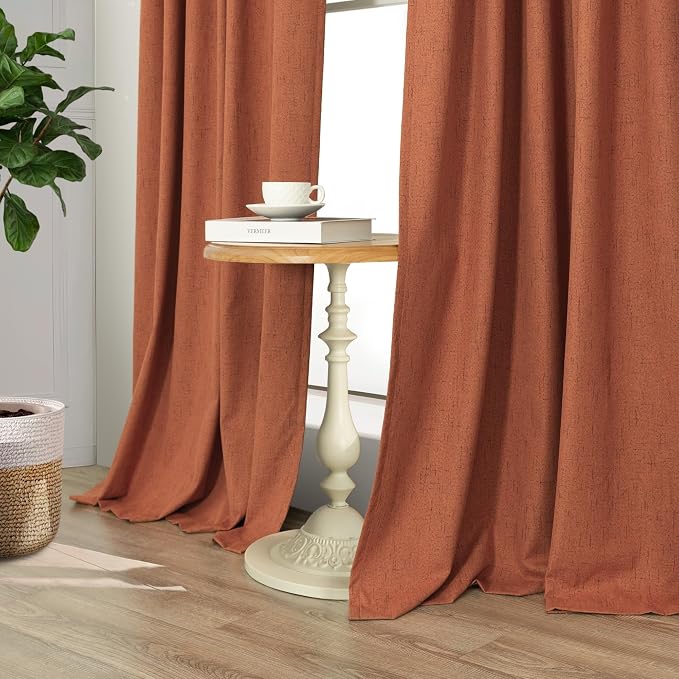Terracotta Black Out Curtains 72 Inch Long Western Blackout Window Curtain & - Image 8