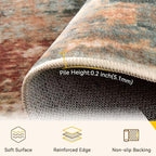 Washable Area Rugs 4'x5' Non-Slip Modern Abstract Soft - Image 4