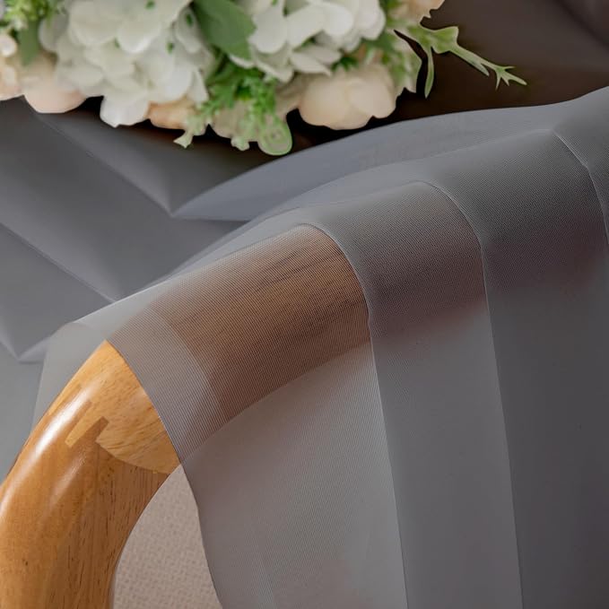OWENIE Short Sheer Curtains 30 Inches 2 Panels Set, Kitchen Tiers Light - Image 5