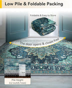 RELEANY Area Rugs 6'x8' Washable Non-Slip, Floral Vintage Distress Print - Image 4