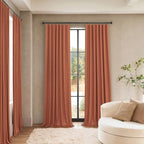 Terracotta Black Out Curtains 72 Inch Long Western Blackout Window Curtain & - Image 6