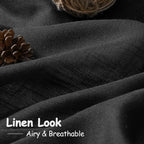 Black Linen Curtains 144 inch Extra Long - Image 5