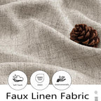 Linen Valances for Windows, Light Filtering Faux Linen Textured Small Short - Image 2