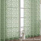 Chyhomenyc Sage Green Sheer Curtains 84 Inch Length 2 Panels Set, Light - Image 9
