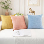 CaliTime Throw Pillow Covers Decorative 16 X 16 Inches Pack of 2 Cozy Chenille - Image 5