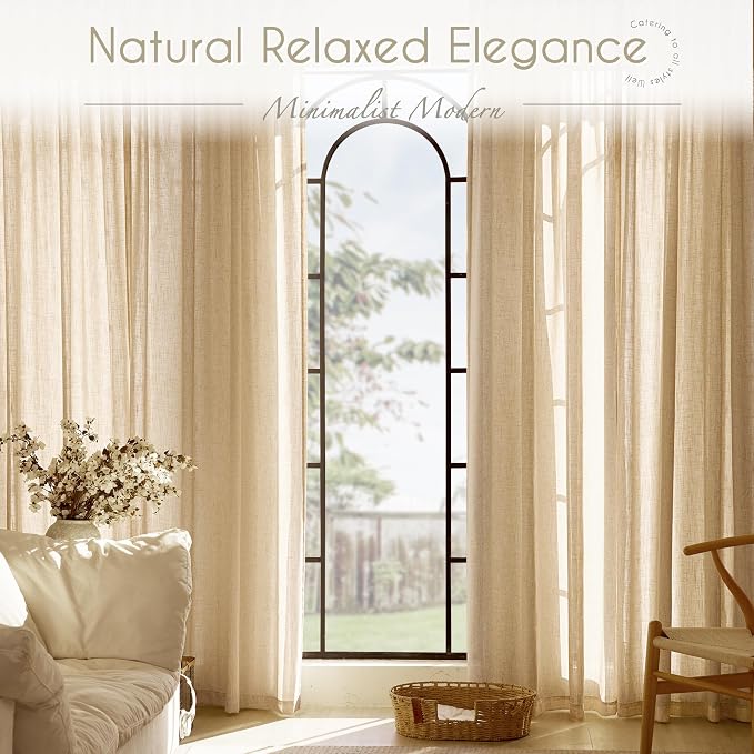 Tan Linen Curtains 90 inches Long - Image 6