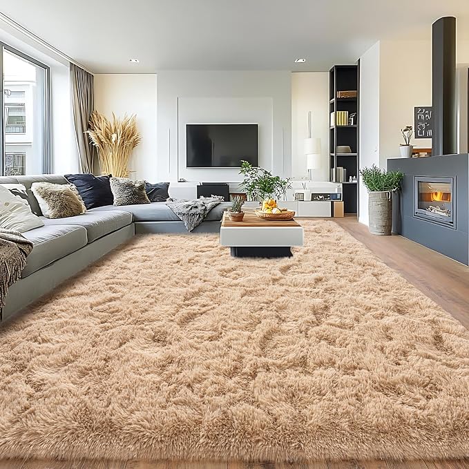 Pionblank 8x10 Rug for Living Room, Fuzzy Plush Large Area Rug, Fluffy Modern by PIONBLANK