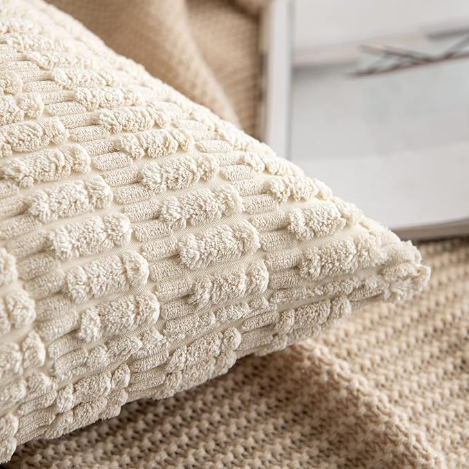MIULEE Pack of 2 Corduroy Decorative Euro Sham Throw Pillow Covers 26x26 Inch - Image 5