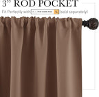RYB HOME Blackout Curtains for Bedroom Living Room 72 inches Long, Thermal - Image 2