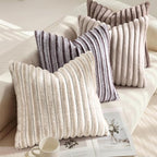 decorUhome Cozy Faux Fur Throw Pillow Covers 24x24 Set of 2 Decorative Soft - Image 4