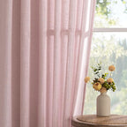 MYSKY HOME Pink Sheer Curtains for Girls Bedroom 84 Inches Long Girl Curtain - Image 6