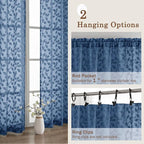 Chyhomenyc Extra Long Dusty Blue Sheer Curtains 120 Inch Length 2 Panels Set - Image 5