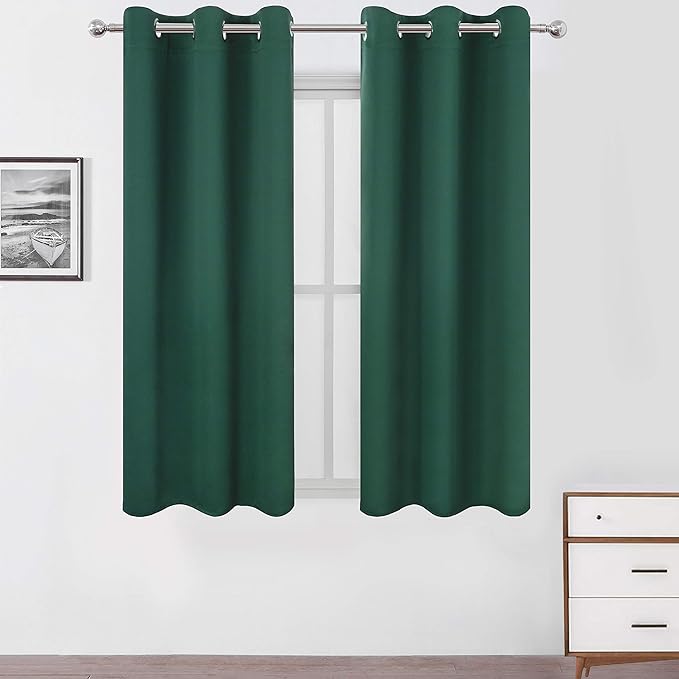 LEMOMO Green Blackout Curtains 40 x 63 Inch Length/Set of 2 Curtain by Lemomo