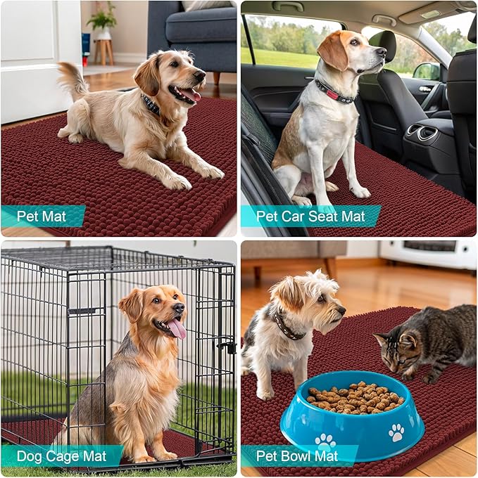 OLANLY Dog Door Mat for Muddy Paws 47x32, Absorbs Moisture and Dirt, Absorbent - Image 7