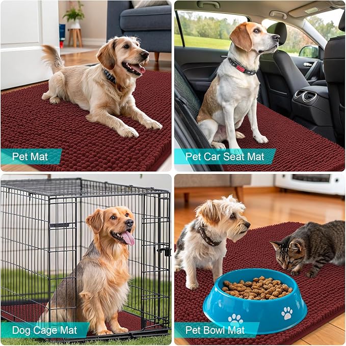 OLANLY Dog Door Mat for Muddy Paws 59x20, Absorbs Moisture and Dirt, Absorbent - Image 7