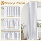 Guken White 100% Blackout Linen Curtains 52 Inch Wide by 130 Inch - Image 6