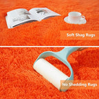 Orange Shag Area Rugs for Bedroom Living Room, 5X8 Ultra Soft Fluffy Area Rugs - Image 4