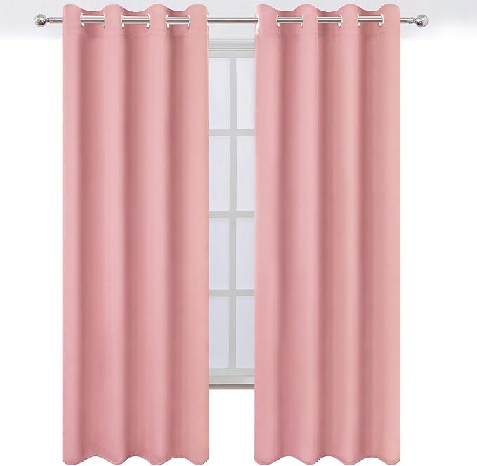 LEMOMO Pink Thermal Blackout Curtains/52 x 108 Inch/Set of 2 Panels Room - Image 2