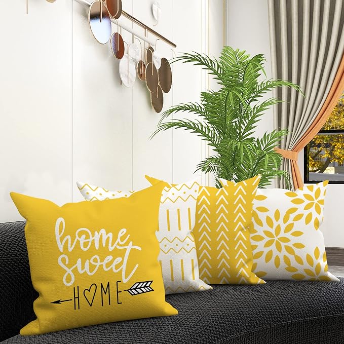 YCOLL Pillow Covers 22x22 Set of 4, Modern Sofa Throw Pillow Cover, Decorative - Image 2