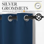 NICETOWN Moroccan Blue Kitchen Blackout Short Curtain Panels - Image 2