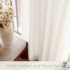 Cream Natural Linen Curtains 84 inch Length 2 Panels Set Neutral Rustic - Image 4