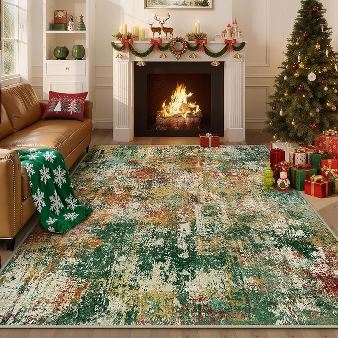 Washable Area Rugs 5'x8' Non-Slip Modern Abstract Soft by RELEANY