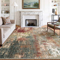 Washable Area Rugs 9'x12' Non-Slip Modern Abstract Soft by RELEANY