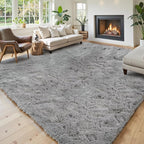 Area Rugs 10x14 Living Room, Shaggy Carpet Soft Plush Furry Bedside Rug Large by Junhejiamei
