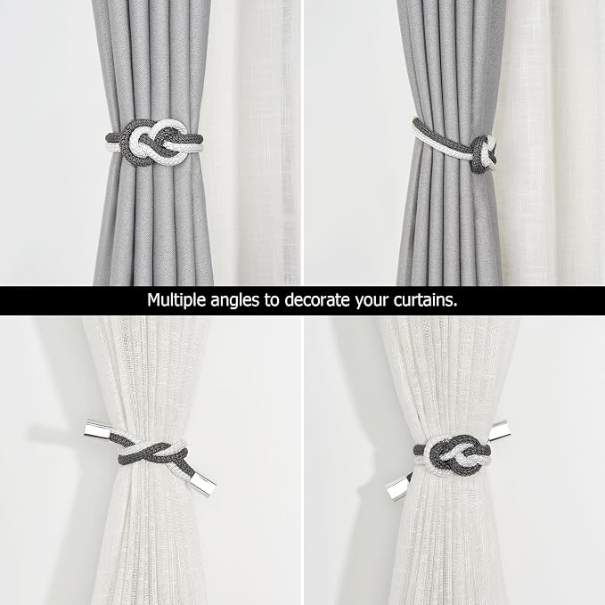 NICEEC 4 Pack Mini Magnetic Curtain Tiebacks Nordic Simple Style Drape Tie - Image 5