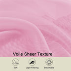 Pink Sheer Curtain for Bedroom Living Room 78 Inches Long 2 Panels Set - Image 3