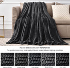 BEDELITE Fleece Throw Blanket for Couch – 3D Ribbed Jacquard Soft and Warm - Image 6