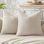 MIULEE Pack of 2 Couch Throw Pillow Covers 22x22 Inch Neutral Beige Modern Boho by MIULEE