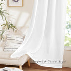 NICETOWN Linen Flax Semi Sheer Curtains 94" Length, Grommet Window Treatments - Image 5