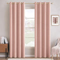 MIULEE Linen Curtains for Bedroom 100% Blackout Thermal Insulated Blush Pink by MIULEE