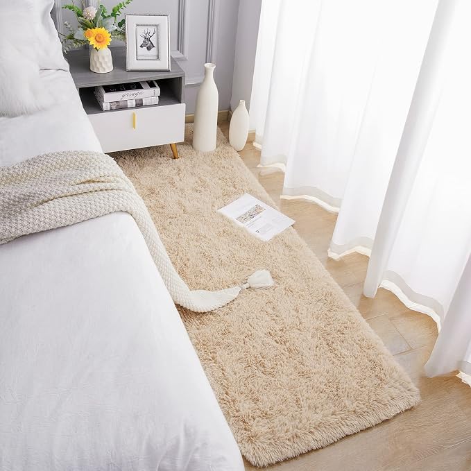 Chicrug Soft Runner Rug for Bedroom Living Room Plush Fluffy Rug 2x6 Feet - Image 3