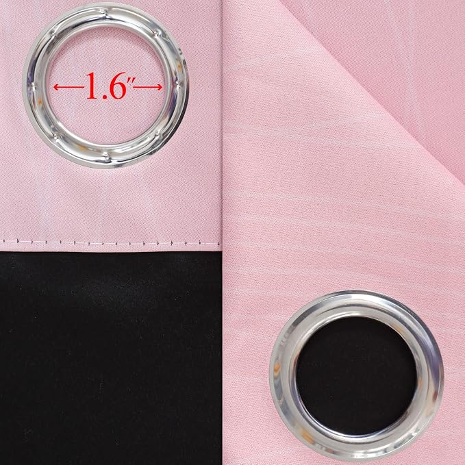 Estelar Textiler Pink and Grey Blackout Curtains 54 Inch Length, Light Blocking - Image 7