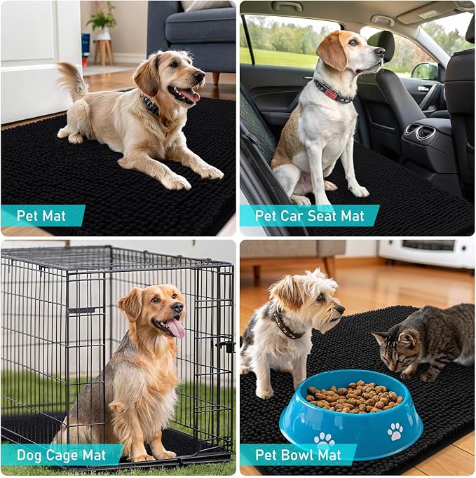 OLANLY Dog Door Mat for Muddy Paws 47x32, Absorbs Moisture and Dirt, Absorbent - Image 7