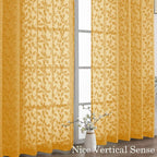 Chyhomenyc Gold Sheer Curtains 96 Inch Length 2 Panels Set, Light Filtering - Image 9