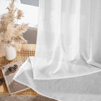 MIULEE White Linen Curtains Short 45 Inch Length 2 Panels - Image 7