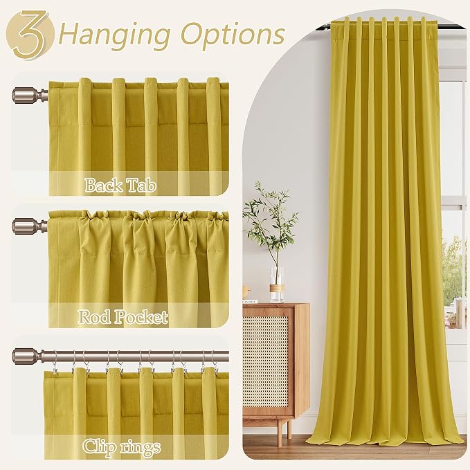 Guken 100% Blackout Curtains 84 Inch Length 2 Panels Set - Image 4
