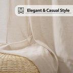 FMFUNCTEX Linen Sheer Curtains for Bedroom, Taupe Curtains 84 inches Long for - Image 8
