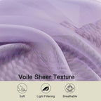 Sheer Lavender Curtains for Bedroom Living Room 54 Inch Length 2 Panels Set - Image 3