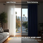 Deconovo Blackout Curtains, Thermal Insulated, W70 x L95 2 Panels, Back Tab - Image 3