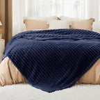 Bedsure GentleSoft Navy Fleece Blanket - Image 2